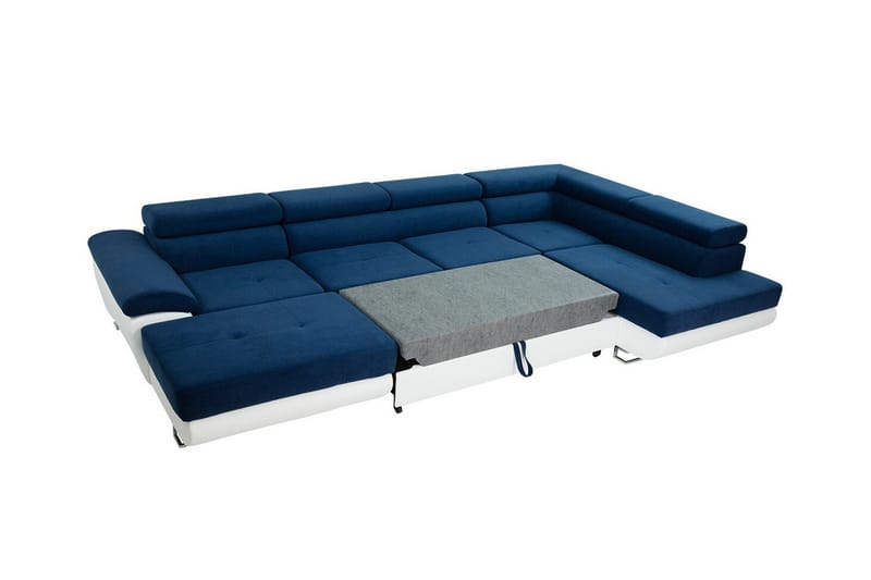 Reginia 4-seters Hjørnesovesofa 125x270 cm med Oppbevaring i Kordfløyel - Marineblå - Møbler - Sofaer - Sovesofaer - Sovesofa divan