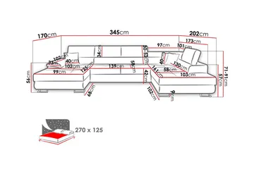 Reginia 4-seters Hjørnesovesofa - Møbler - Sofaer - Sovesofaer - Sovesofa divan