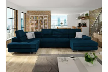 Reginia 4-sits Hörnbäddsoffa 375 cm NO_BRAND Dark blue - Møbler - Sofaer - Sovesofaer - Sovesofa divan