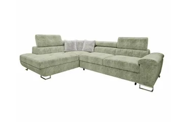 Reginia 4-sits Hörnbäddsoffa Light green - Møbler - Sofaer - Sovesofaer - Hjørnesovesofa