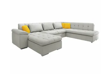Sakri 5-sits Hörnbäddsoffa Ljusgrå - Møbler - Sofaer - Sovesofaer - Hjørnesovesofa