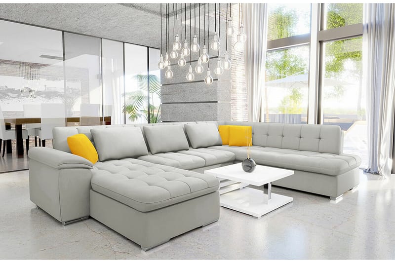 Sakri 5-sits Hörnbäddsoffa Ljusgrå - Møbler - Sofaer - Sovesofaer - Hjørnesovesofa