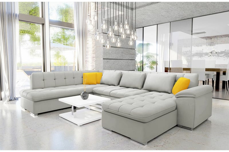 Sakri 5-sits Hörnbäddsoffa Ljusgrå - Møbler - Sofaer - Sovesofaer - Hjørnesovesofa