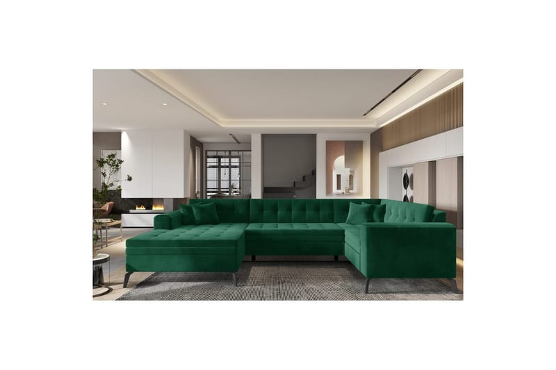 Seksjon Eltap Montez 340x180x93 cm, Lukso 35, Mørkegrønn, Venstre