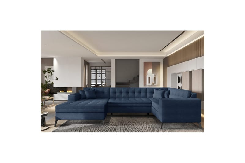 Seksjon Eltap Montez 340x180x93 cm, Poco 40, Blå, Venstre