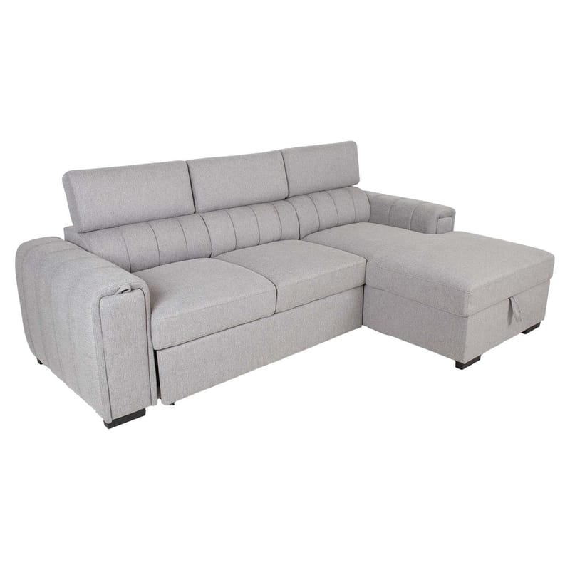 Hjørnesovesofa Selmar Høyre - Grå - Møbler - Sofaer - Sovesofaer - Hjørnesovesofa
