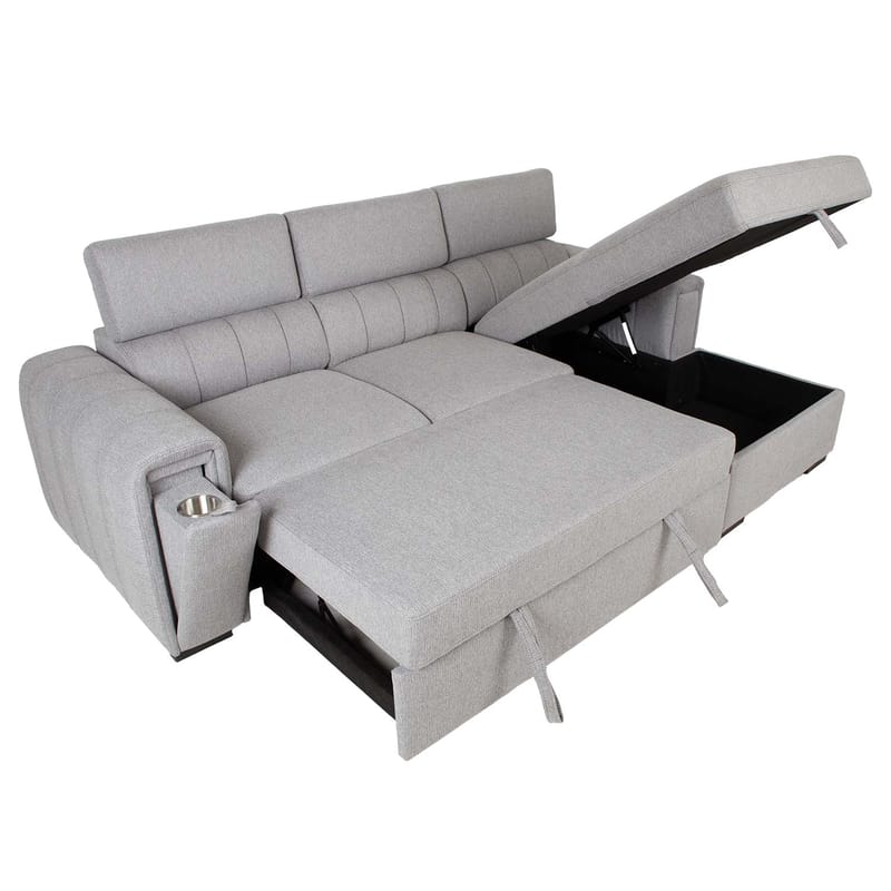 Hjørnesovesofa Selmar Høyre - Grå - Møbler - Sofaer - Sovesofaer - Hjørnesovesofa