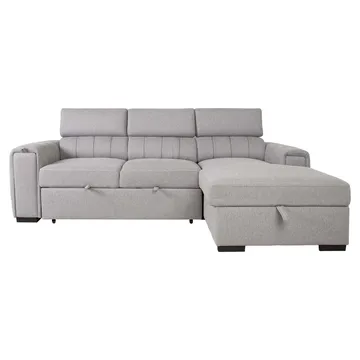 Hjørnesovesofa Selmar Høyre - Grå - Møbler - Sofaer - Sovesofaer - Hjørnesovesofa