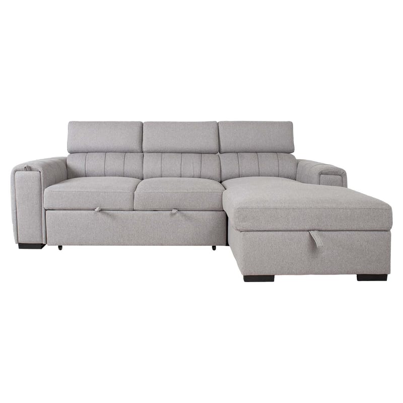 Hjørnesovesofa Selmar Høyre - Grå - Møbler - Sofaer - Sovesofaer - Hjørnesovesofa
