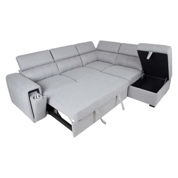 Hjørnesovesofa Selmar Høyre - Grå - Møbler - Sofaer - Sovesofaer - Hjørnesovesofa