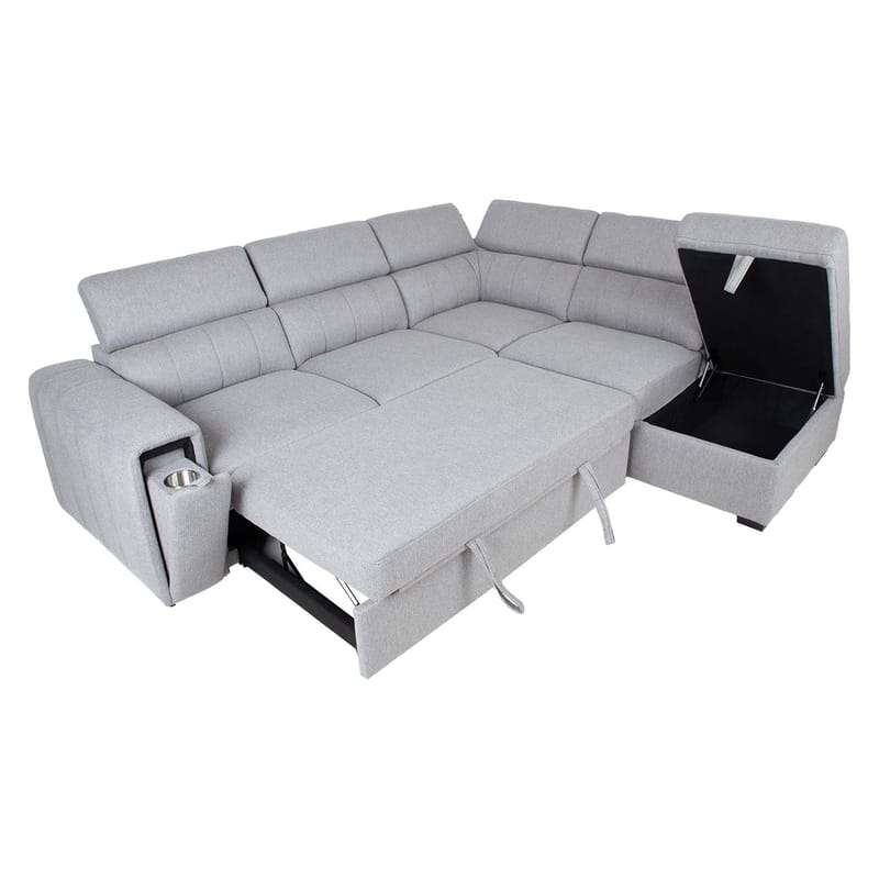 Hjørnesovesofa Selmar Høyre - Grå - Møbler - Sofaer - Sovesofaer - Hjørnesovesofa