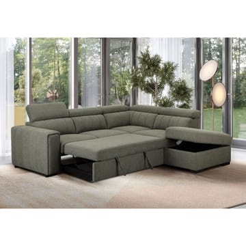 Hjørnesovesofa Selmar Høyre - Lysegrønn - Møbler - Sofaer - Sovesofaer - Hjørnesovesofa