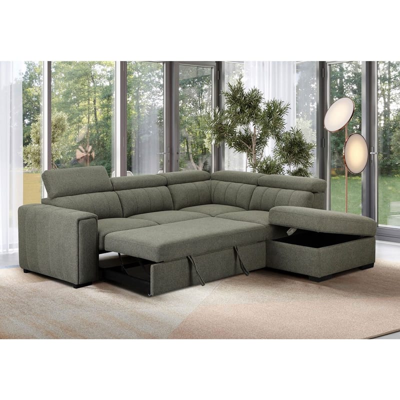 Hjørnesovesofa Selmar Høyre - Lysegrønn - Møbler - Sofaer - Sovesofaer - Hjørnesovesofa