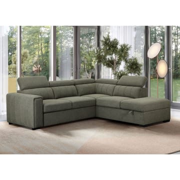 Hjørnesovesofa Selmar Høyre - Lysegrønn - Møbler - Sofaer - Sovesofaer - Hjørnesovesofa