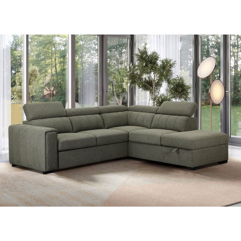 Hjørnesovesofa Selmar Høyre - Lysegrønn - Møbler - Sofaer - Sovesofaer - Hjørnesovesofa