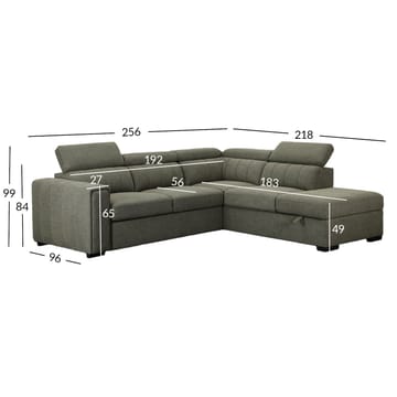 Hjørnesovesofa Selmar Høyre - Lysegrønn - Møbler - Sofaer - Sovesofaer - Hjørnesovesofa