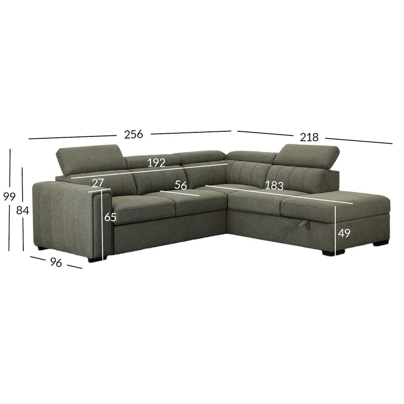 Hjørnesovesofa Selmar Høyre - Lysegrønn - Møbler - Sofaer - Sovesofaer - Hjørnesovesofa