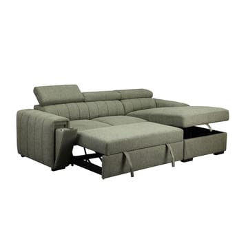 Hjørnesovesofa Selmar Høyre - Lysegrønn - Møbler - Sofaer - Sovesofaer - Hjørnesovesofa