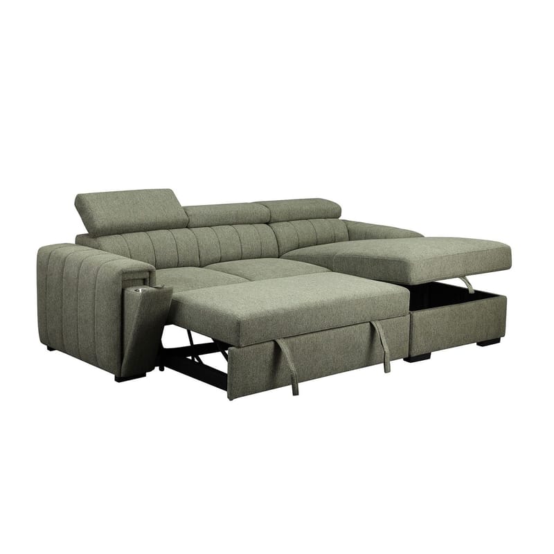 Hjørnesovesofa Selmar Høyre - Lysegrønn - Møbler - Sofaer - Sovesofaer - Hjørnesovesofa