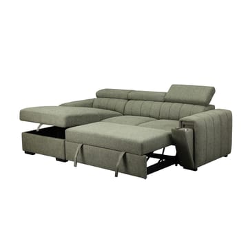 Hjørnesovesofa Selmar Venstre - lysegrønn - Møbler - Sofaer - Sovesofaer - Hjørnesovesofa
