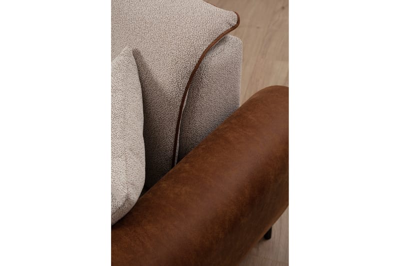 Sovesofa med divan Demeden - Beige - Hjørnesovesofa