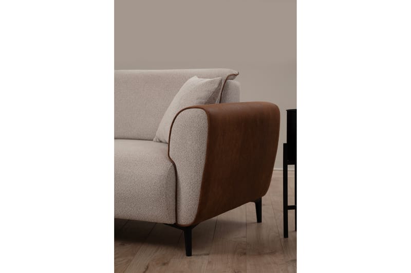 Sovesofa med divan Demeden - Beige - Hjørnesovesofa