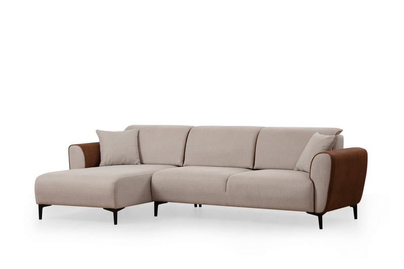 Sovesofa med divan Demeden - Beige - Hjørnesovesofa