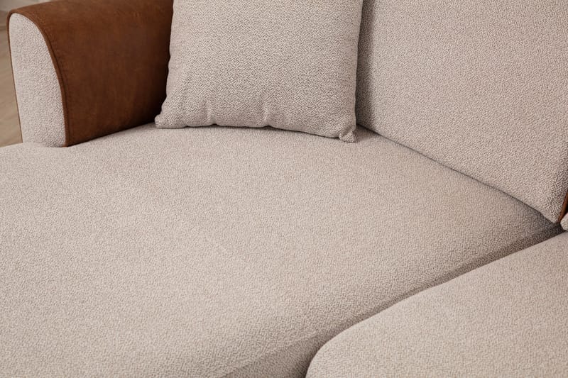 Sovesofa med divan Demeden - Beige - Hjørnesovesofa