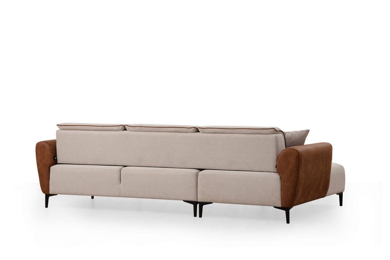 Sovesofa med divan Demeden - Beige - Hjørnesovesofa