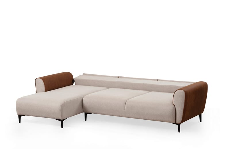 Sovesofa med divan Demeden - Beige - Hjørnesovesofa