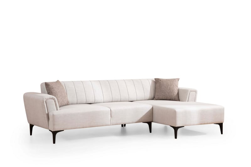 Sovesofa med divan Hamlets - Beige - Hjørnesovesofa