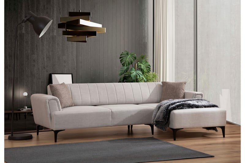 Sovesofa med divan Hamlets - Beige - Hjørnesovesofa