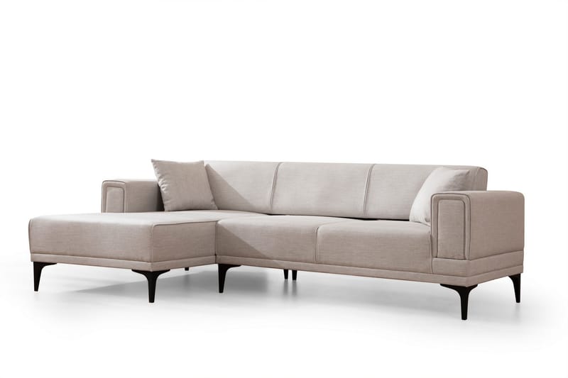 Sovesofa med divan Naoko - Beige - Hjørnesovesofa