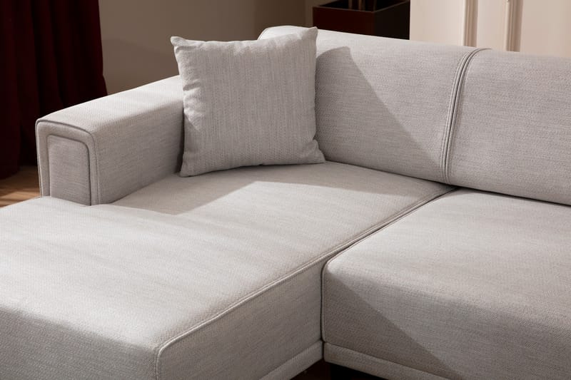 Sovesofa med divan Naoko - Beige - Hjørnesovesofa