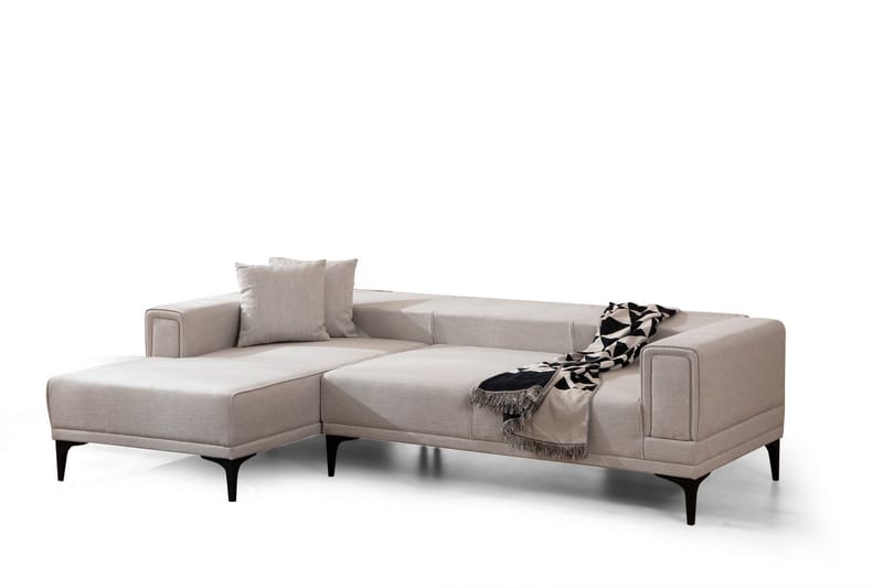 Sovesofa med divan Naoko - Beige - Hjørnesovesofa