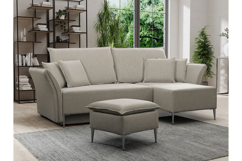 Staffin 3-sits Hörnbäddsoffa beige - Møbler - Sofaer - Sovesofaer - Hjørnesovesofa