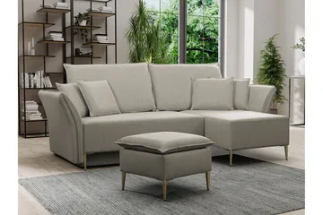 Staffin 3-sits Hörnbäddsoffa beige - Møbler - Sofaer - Sovesofaer - Hjørnesovesofa