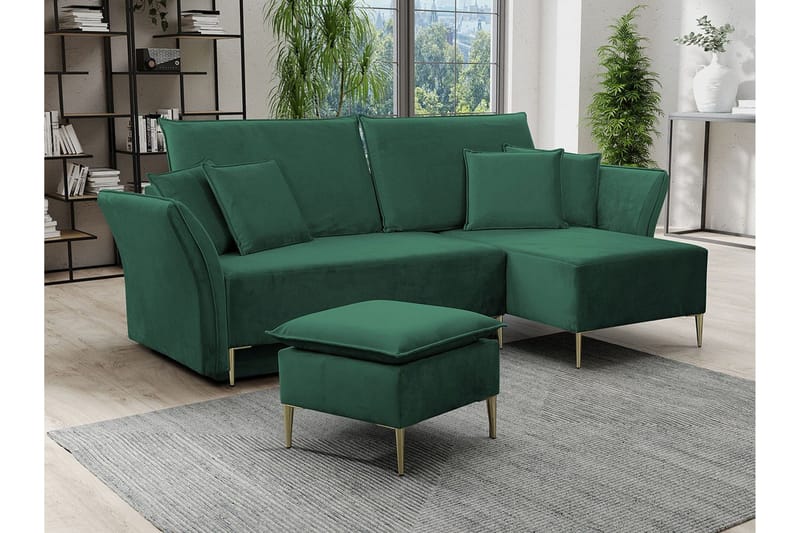 Staffin 3-sits Hörnbäddsoffa Dark green - Møbler - Sofaer - Sovesofaer - Hjørnesovesofa