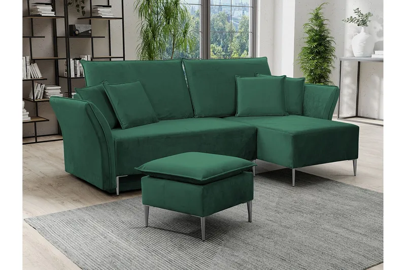 Staffin 3-sits Hörnbäddsoffa Green - Møbler - Sofaer - Sovesofaer - Hjørnesovesofa
