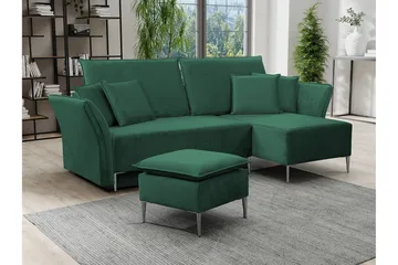 Staffin 3-sits Hörnbäddsoffa Green - Møbler - Sofaer - Sovesofaer - Hjørnesovesofa
