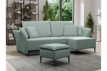 Staffin 3-sits Hörnbäddsoffa Light green/Green/Mint - Møbler - Sofaer - Sovesofaer - Hjørnesovesofa