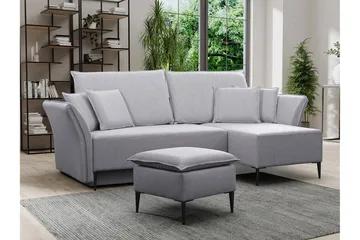 Staffin 3-sits Hörnbäddsoffa Light grey/Dark grey - Møbler - Sofaer - Sovesofaer - Sovesofa divan