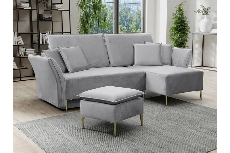 Staffin 3-sits Hörnbäddsoffa Ljusgrå - Møbler - Sofaer - Sovesofaer - Hjørnesovesofa