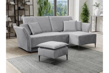 Staffin 3-sits Hörnbäddsoffa Ljusgrå - Møbler - Sofaer - Sovesofaer - Hjørnesovesofa