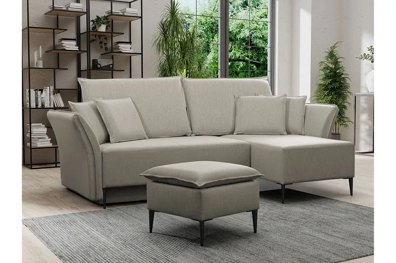 Staffin 3-sits Hörnbäddsoffa NO_BRAND beige - Møbler - Sofaer - Sovesofaer - Hjørnesovesofa