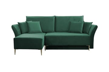 Staffin 3-sits Hörnbäddsoffa NO_BRAND Dark green - Møbler - Sofaer - Sovesofaer - Hjørnesovesofa