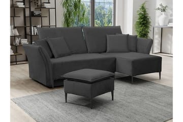 Staffin 3-sits Hörnbäddsoffa NO_BRAND Dark grey - Møbler - Sofaer - Sovesofaer - Hjørnesovesofa