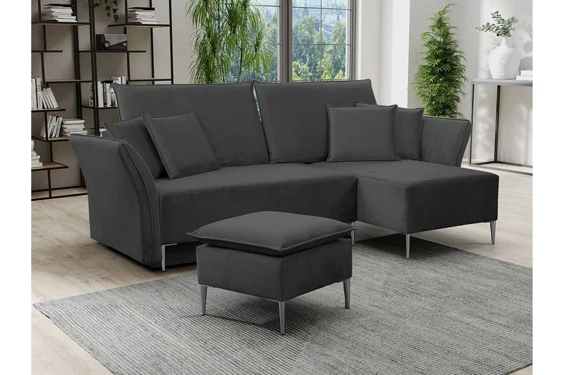Staffin 3-sits Hörnbäddsoffa NO_BRAND Dark grey - Møbler - Sofaer - Sovesofaer - Sovesofa divan