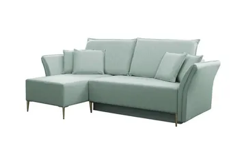 Staffin 3-sits Hörnbäddsoffa NO_BRAND Light green - Møbler - Sofaer - Sovesofaer - Hjørnesovesofa