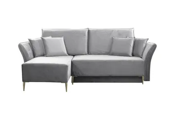 Staffin 3-sits Hörnbäddsoffa NO_BRAND Ljusgrå - Møbler - Sofaer - Sovesofaer - Hjørnesovesofa